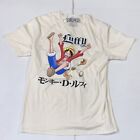 One Piece Luffy Graphic Short Sleeve T-Shirt Men?S Size Large White Anime Pirate