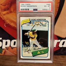 1980 Topps Set-Break #482 Rickey Henderson PSA 6 EX-MT Pulled From Vending I