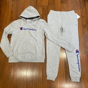 Champion Youth Boy's Hoodie PANTS Tracksuit Gray 2pc Set Size 18/20 (XL) New* - Picture 1 of 5