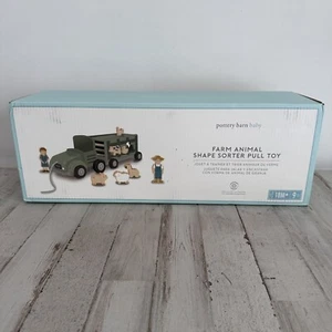Pottery Barn Baby Farm Animal Shape Sorter Pull Toy 18 Months Gift Wood NEW - Picture 1 of 5