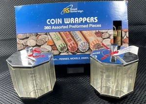 Vintage Octagonal Shaped Coin Collectors 2ea & Carton of New Coin Rollers IN6134 - Picture 1 of 12