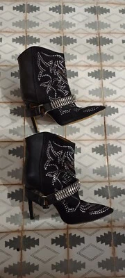  ISABEL MARANT BLACKSON LEATHER SUEDE BOOTS FR39 - Image 1 of 4