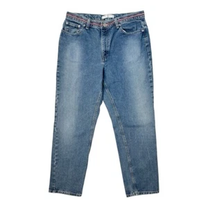 Vintage Y2K Tommy Hilfiger Perfect T Jean Women's Size 14 Blue Embroided Stars - Picture 1 of 13
