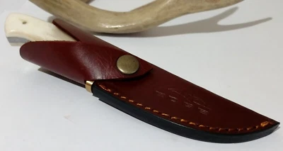 CUCHILLO BOWIE CAZA HUESO GANADO BLANCO VIENTRE CUCARACHA CON ESTUCHE ¡ESPIGA COMPLETA!!! Foto 1 de 4