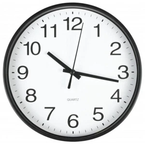 Klassische Quarz-Wanduhr Quarzuhr Wand Küchen Bahnhof U-Bahn Zimmer Uhr schwarz - Bild 1 von 1