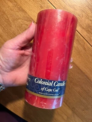 Candle 6” Pillar Hollyberry Colonial Candle Of Cape Cod. NOS - image 1 of 4