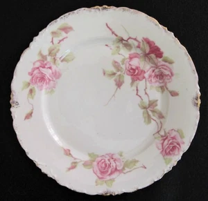 Antique Rosenthal RC Versailles Bavaria Pink Rose Hand Painted Plates 8” c1900 - Picture 1 of 13