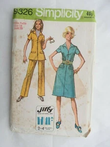 Simplicity 9326 Schnittmuster Kleid Tunika Hose Gr. 14 Vintage 1971 UNCUT FF - Bild 1 von 2
