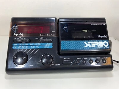 Rhapsody RY-1034 Cassette Player Clock Radio Portable Vintage Retro - Image 1 of 4
