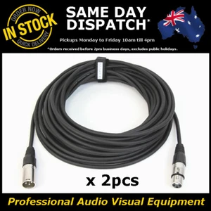 2 x 15M 120 Ohms 3 Pin DMX XLR Lighting Cable Lead Cord Wire 15 Metre DMX-512 - Picture 1 of 5