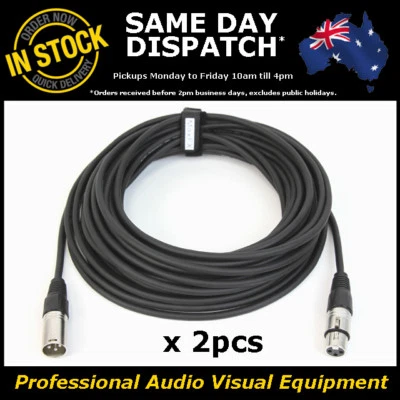 2 x 15M 120 Ohms 3 Pin DMX XLR Lighting Cable Lead Cord Wire 15 Metre DMX-512 - Image 1 of 4