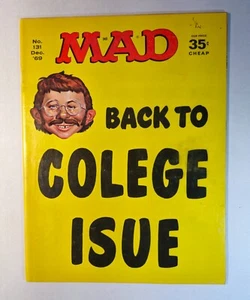 MAD Magazine #131 December 1969 "Back to Colege Isue" - Imagen 1 de 3