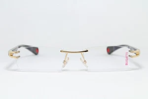BUGATTI 408 c03 Gold Filled Buffalo Horn Vintage Eyeglasses Rimless 810206523 - Picture 1 of 12