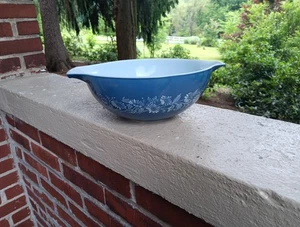 VINTAGE 4 Quart PYREX GROSSE DUNKELBLAUE KOLONIALNEBEL RÜHRSCHÜSSEL 444 - Bild 1 von 5
