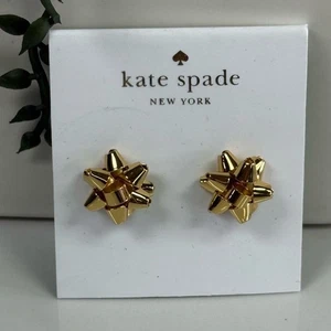 Neu Kate Spade Bourgeois Schleife goldfarbene Ohrstecker - Bild 1 von 5