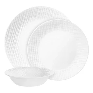 NEW Corelle Linen Weave 12 Piece Dinner Set By Spotlight - Picture 1 of 4