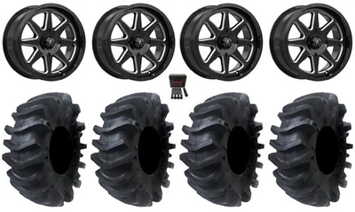MSA Spark 14" Wheels Black/Mi 28" AquaTorque Tires Yamaha Viking Wolverine - Image 1 of 4