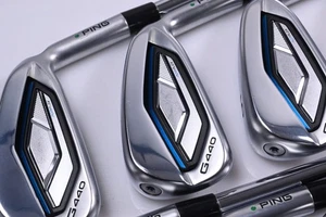 Ping G440 Irons / 4-PW+UW / Green Dot / Stiff Flex Dynamic Gold 100 S300 Shafts - Picture 1 of 7