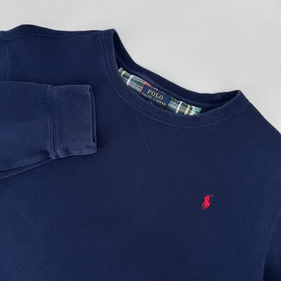 Polo Ralph Lauren Boys XL 18-20 Navy Blue Crewneck Sweatshirt Red Pony Logo - Image 1 of 4