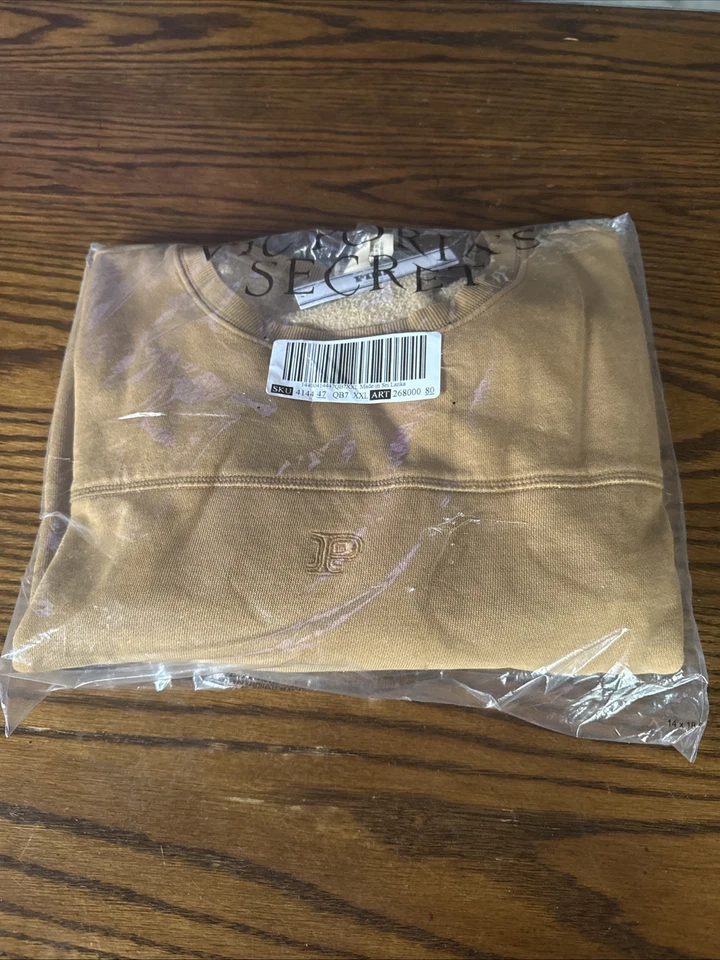 Pink By Victoria Secret Ivy Fleece Sweatshirt Women’s Size Xxl In Brown - Image 1 of 4