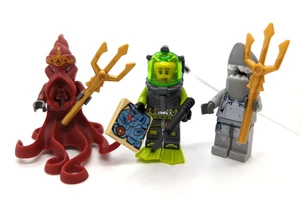(Lot of 3) LEGO Atlantis 8078 Minifigures: Sam Rhodes, Squid Shark Warriors (atl - Picture 1 of 12