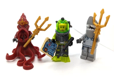 (Lot of 3) LEGO Atlantis 8078 Minifigures: Sam Rhodes, Squid Shark Warriors (atl - Image 1 of 4