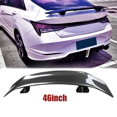 46" Rear Trunk Spoiler Lip Wing Racing Carbon Fiber For Hyundai Elantra Sedan Foto 1 de 4