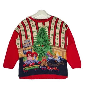 Vintage Heirloom Collectibles Pullover Damen Medium rot Strick Weihnachtsbaum Sweater - Bild 1 von 9
