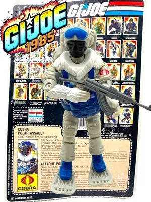Hasbro GI Joe ARAH Cobra Snow Serpent Snow Trooper 1985 de colección con tarjeta sin perforar Foto 1 de 4