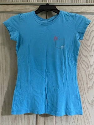 Guy Harvey Womens Shirt Small Blue Graphic Tee Fish Beach Island Top Sailfish - Image 1 of 4