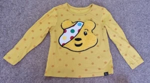Girls 3-4 years Pudsey long sleeved top George yellow spots inc £2 donation - Picture 1 of 3