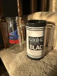 LOT OF 2 - Chicago White Sox Fisher Nuts Glass Mug & Miller Lite Plastic Mug MLB - Picture 1 of 6