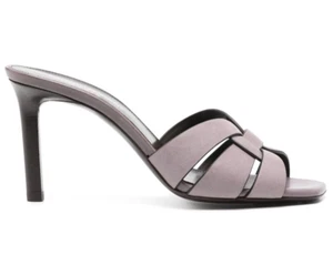 Saint Laurent Tribute 85 Mule Sandal Iris Purple Leather Backless Heel Pump 40 - Picture 1 of 19