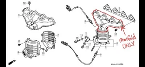 Exhaust Manifold 1996 - 2000 Honda Civic 1.6L Manifold Only No Catalytic Conv. - Picture 1 of 4