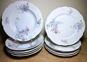 RARE! - Set of 5+5 France Antique Soup + Dinner Plates Limoges by Delinieres - Picture 1 of 7
