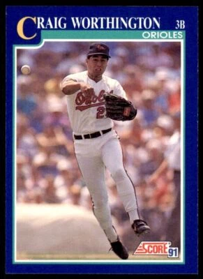 1991 SCORE CRAIG WORTHINGTON BALTIMORE ORIOLES #503 - Image 1 of 2