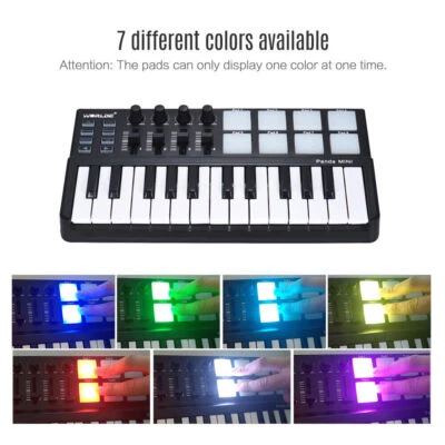 Worlde Panda mini 25-Key Portable USB Keyboard Drum Pad MIDI Electric Controller - Bild 1 von 4