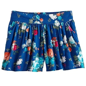 Mudd Big Girls Blue Floral Soft Shorts - NWT - Picture 1 of 2