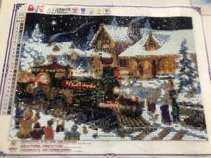 DIAMOND PAINTING / DOTS - 5D FULL DRILL-CHRISTMAS TRAIN - 30CM X 40 CM - Picture 1 of 1