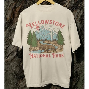 Retro Yellowstone T-Shirt, Vintage Style Yellowstone National Park Shirt - Picture 1 of 2