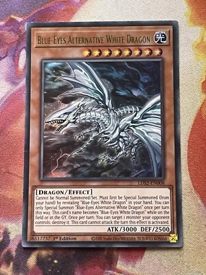 Tarjeta Yugioh verde Blue-Eyes Alternative White Dragon LDS2-EN008 Foto 1 de 2