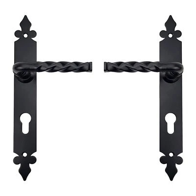 Türgriff Langschild Schwarz Türdrücker Garnitur Türklinke Türbeschlag BB PZ WC - Bild 1 von 4