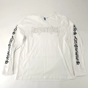 Justin Bieber Purpose Tour T Shirt Mens Large White 2016 Concert Tee HM Y2K - Picture 1 of 9