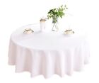 HIGHFLY Linen Round Tablecloth 70 inch Waterproof and Stain Resistant Natural...