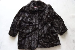 VINTAGE JORDACHE DUNKELBRAUNE KUNSTFELL JACKE MANTEL USA Made - Bild 1 von 2