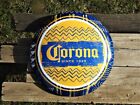 Corona Festive Domed Button Tin Sign - Light - Cerveza - Mexico - Extra - Beer