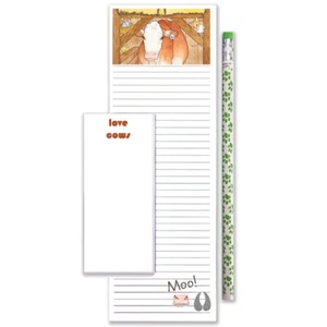 Cow To Do List Magnetic Shopping Pad Notepad & Pencil Gift Set - Picture 1 of 1