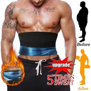 Men's Sauna Sweat Belt Compression Tummy Control Body Shaper Workout Bands Belt - Picture 1 of 17