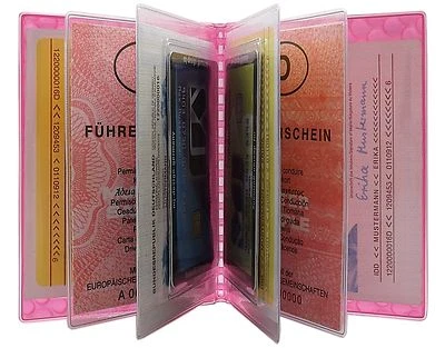 3D Ausweisetui Ausweistasche Ausweismäppchen Kreditkartenetui Kartenetui Rosa - Bild 1 von 4