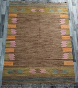 Modern Handmade Afghan/Turkish Kilim Rug, Wool Area Kilim Rug, Size 201x156 CM - Picture 1 of 6